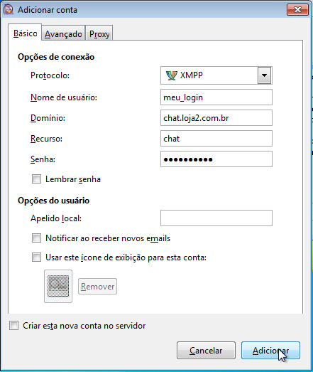 um formulário com quatro campos. Preencha em sequencia, seguindo as instruções que vem a seguir